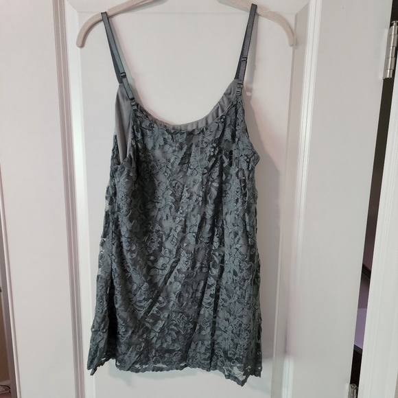 Bobeau Gray Lace Tank Top XL - Picture 4 of 7